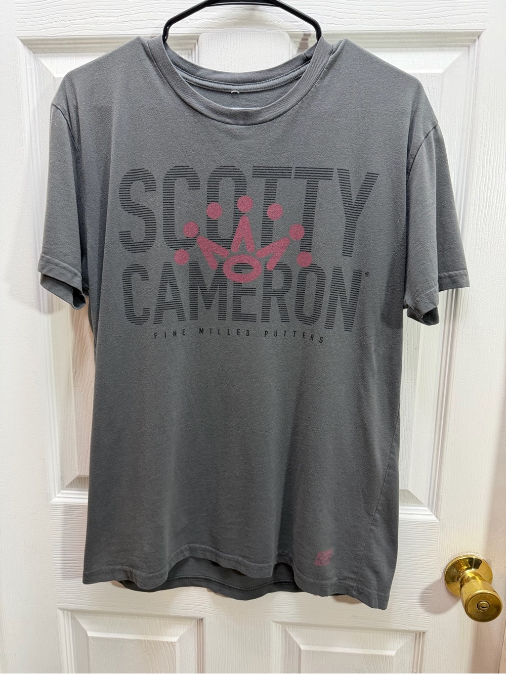Scotty Cameron Gray Tee with Pink Crown Logo